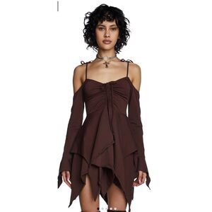 Dolls Kill Current Mood "F is for Fairies" Handkerchief Dress Medium Y2K Style